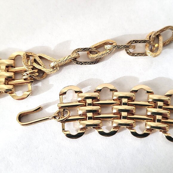 Vintage Gold Tone Chain Link Belt Hook Clasp 33" x 7/8" width - Picture 10 of 11